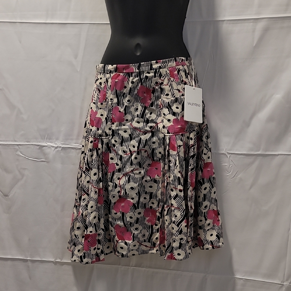 Valentino Pink and Black Floral Women's Skirt